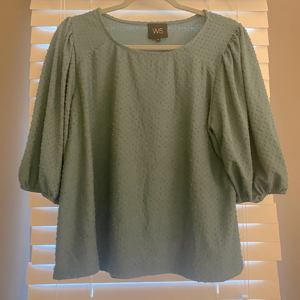 Teal short sleeve blouse size XL